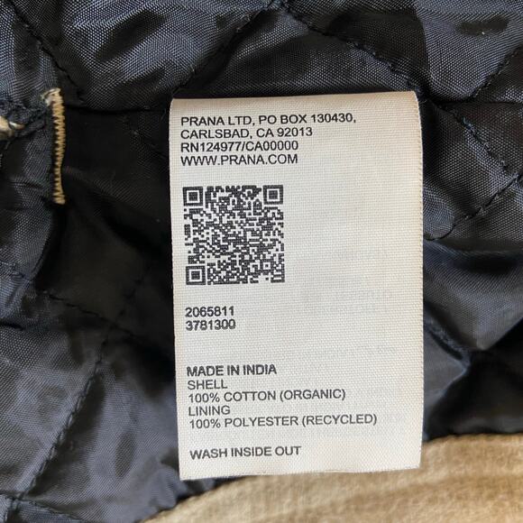 Prana Bridges Flannel Jacket Women's Small Sandstone Quilted Lining Chore Coat - Picture 9 of 13